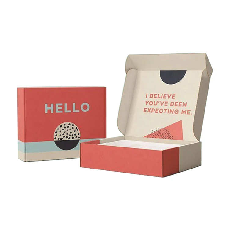 Custom Logo Printing E Flute Corrugated gift mailers Shipping Paper Packaging Boxes