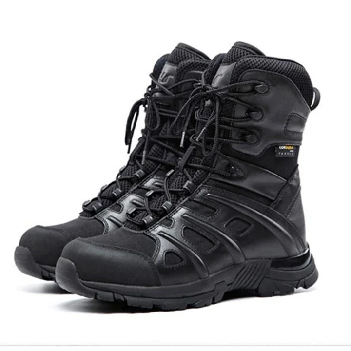 Men Leather Waterproof Tactical Boots Breathable Nylon Outdoor Sport Desert Climbing High Quality Trekking Hiking Combat boots