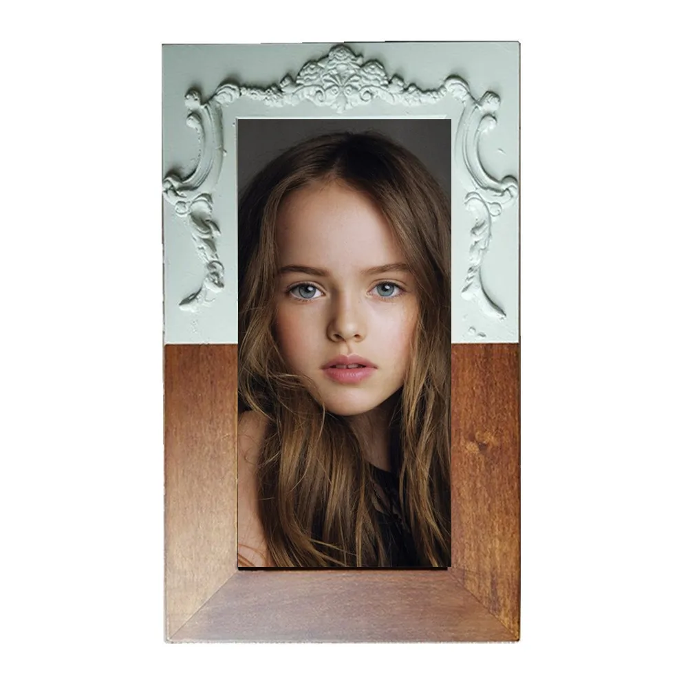 4X6 Inch Coral Shape Antique Gold Resin Tabletop Photo Frame Beach Style Starfish Decor Polyresin Picture Frame