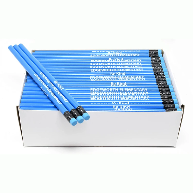 Bulk Wooden Standard Colored Pencils With Customized Lead Eraser Topper Logo Colour For School Hotel