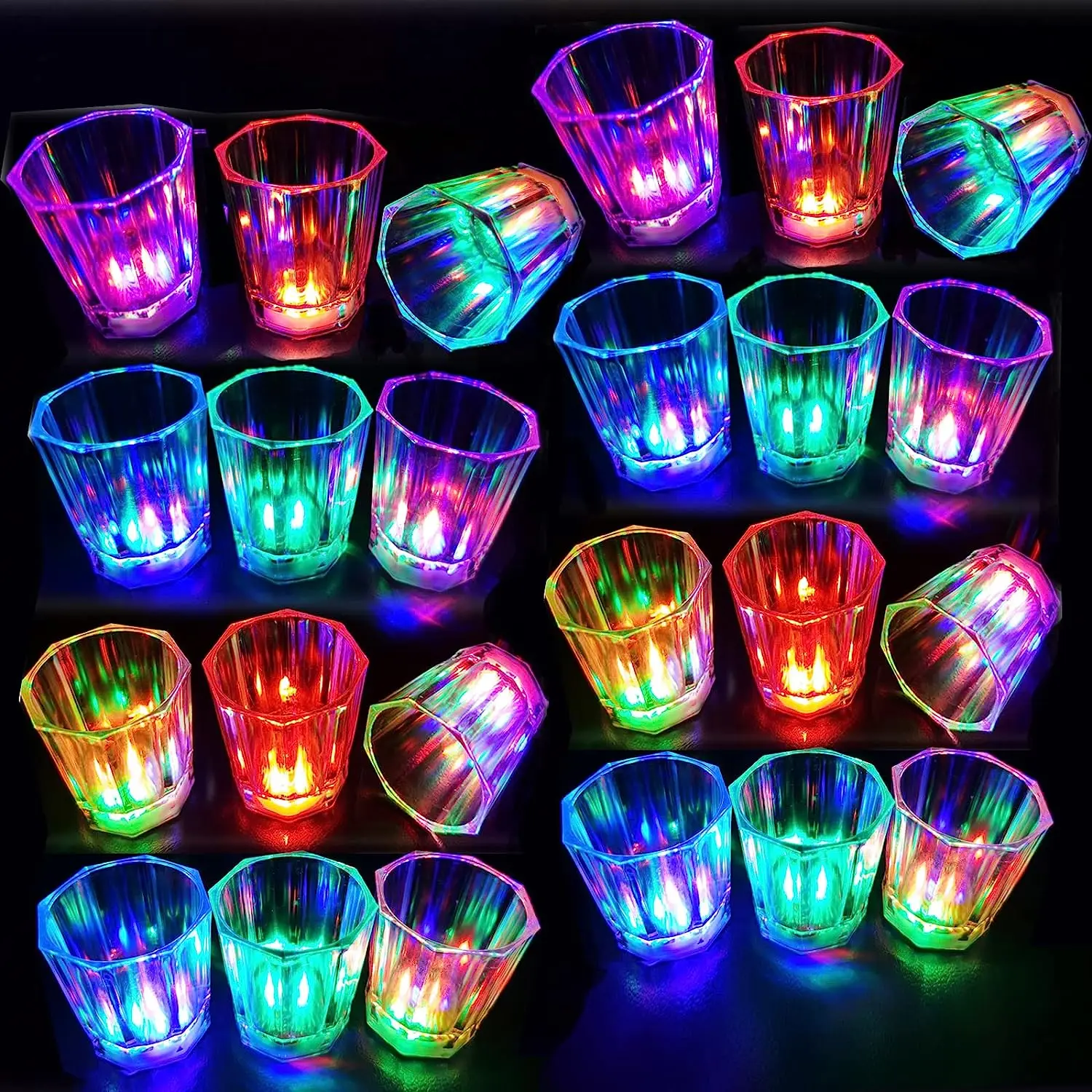 Party Cups Led Shot Glasses Glow in the Dark Party Supplies Birthday Shot Glass Glowing Party Cups for Night Club,Christmas