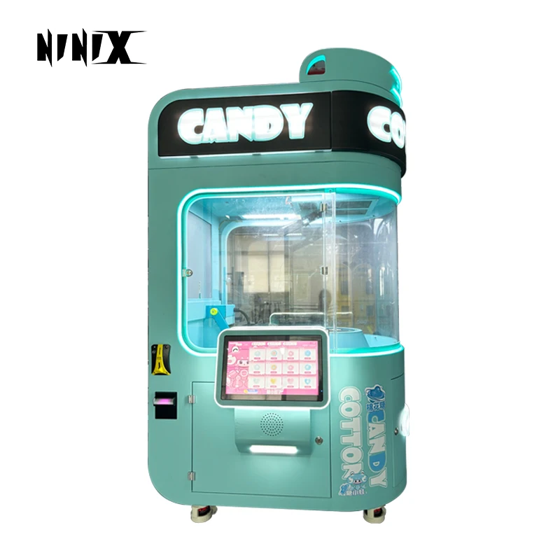 Shopping mall automatic cotton candy vending machine LCD touch screen to buy outdoor entertainment equipment