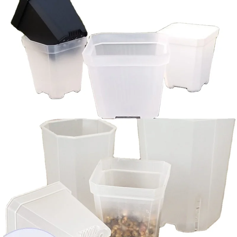 Transparent flower pot large plastic flower pot square flower pots & planters