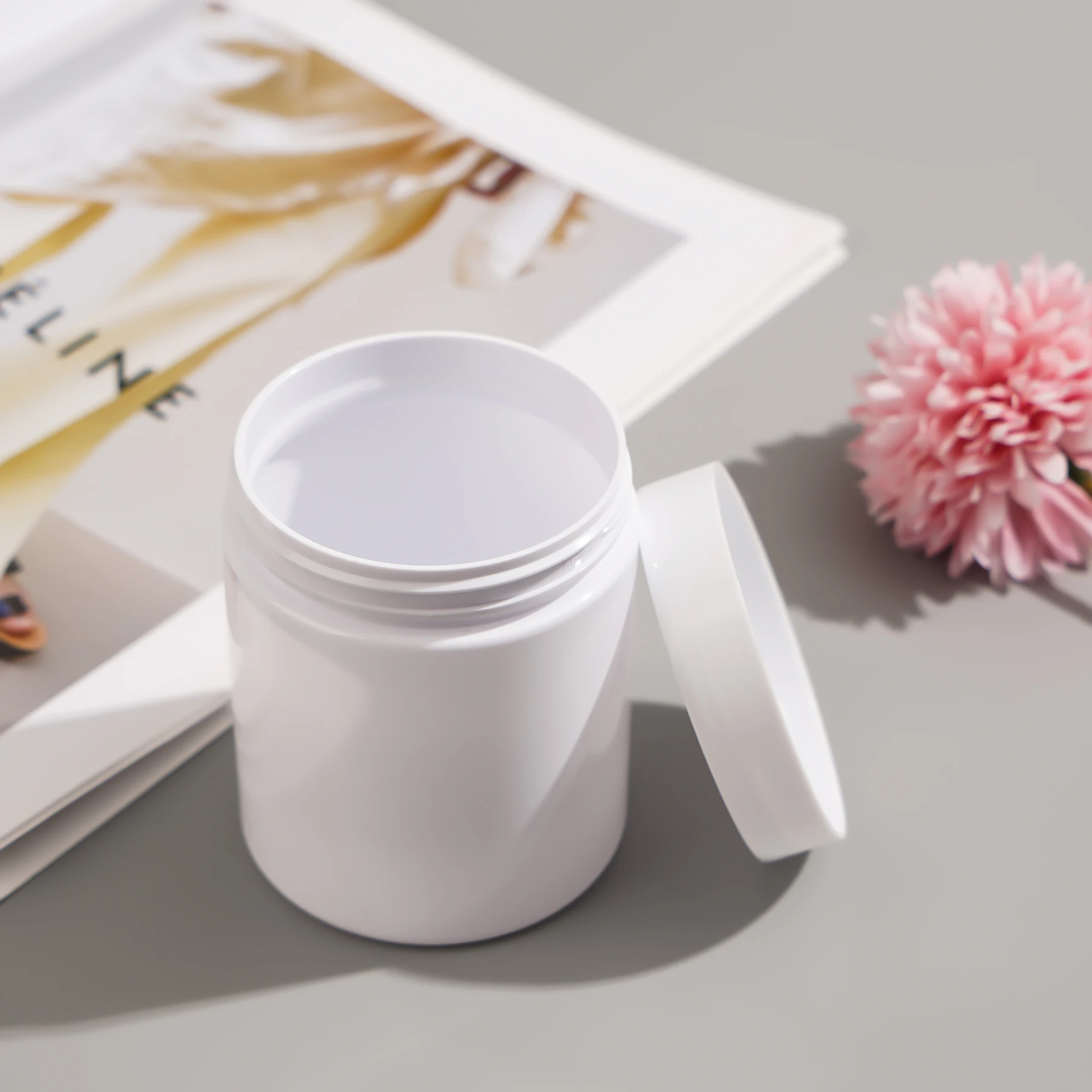 Large Volume 200g 500g 2oz 4oz white pet plastic jar Custom Cosmetics Packaging Cream body lotion jar pill bottle