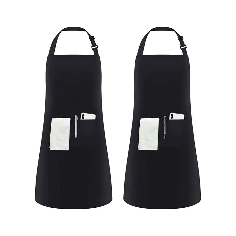 Men Women Adjustable Bib Apron Cooking Kitchen Restaurant Chef Dress with Pocket