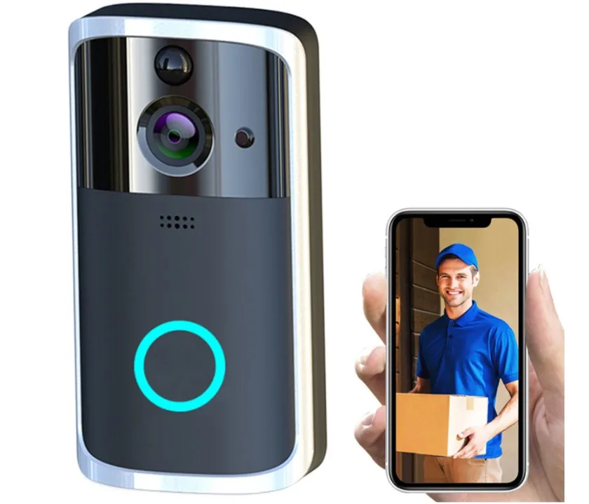 Умный видеозвонок, Визуальный дверной звонок с Wi-Fi, дверной звонок M7, Универсальный HD Многофункциональный двухсторонний аудио-звонок с камерой