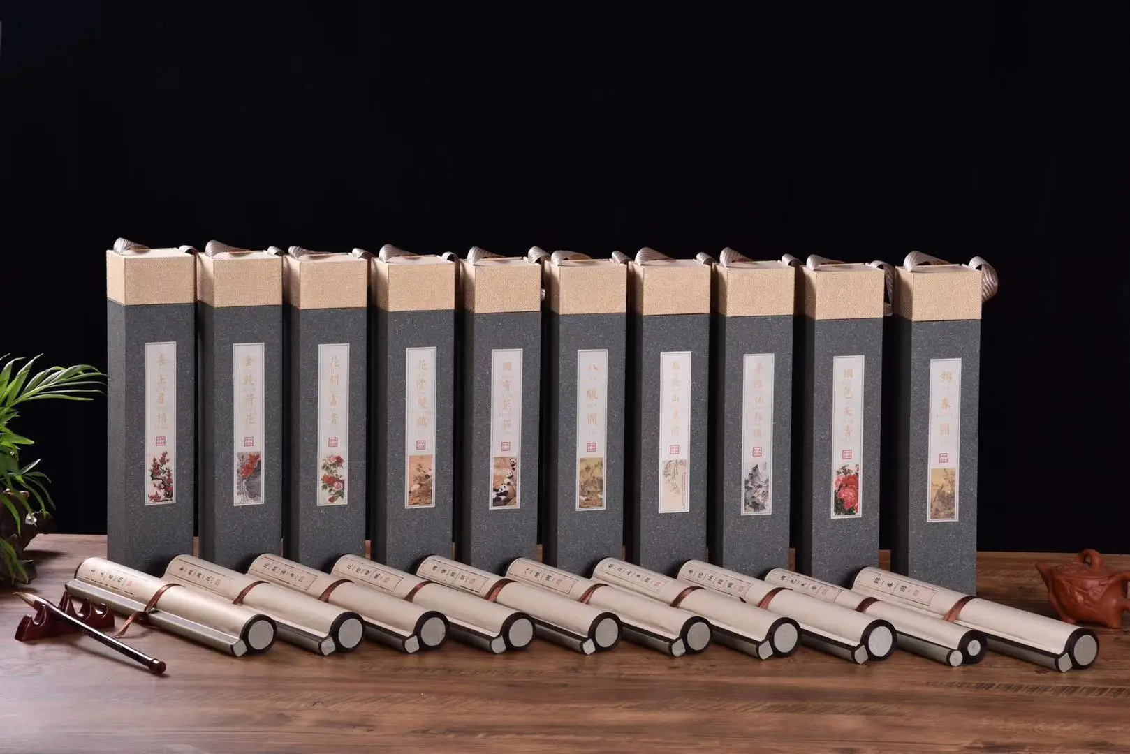 Настенное Искусство Свиток шелковая Живопись ремесло каллиграфия для подарка весенний пейзаж