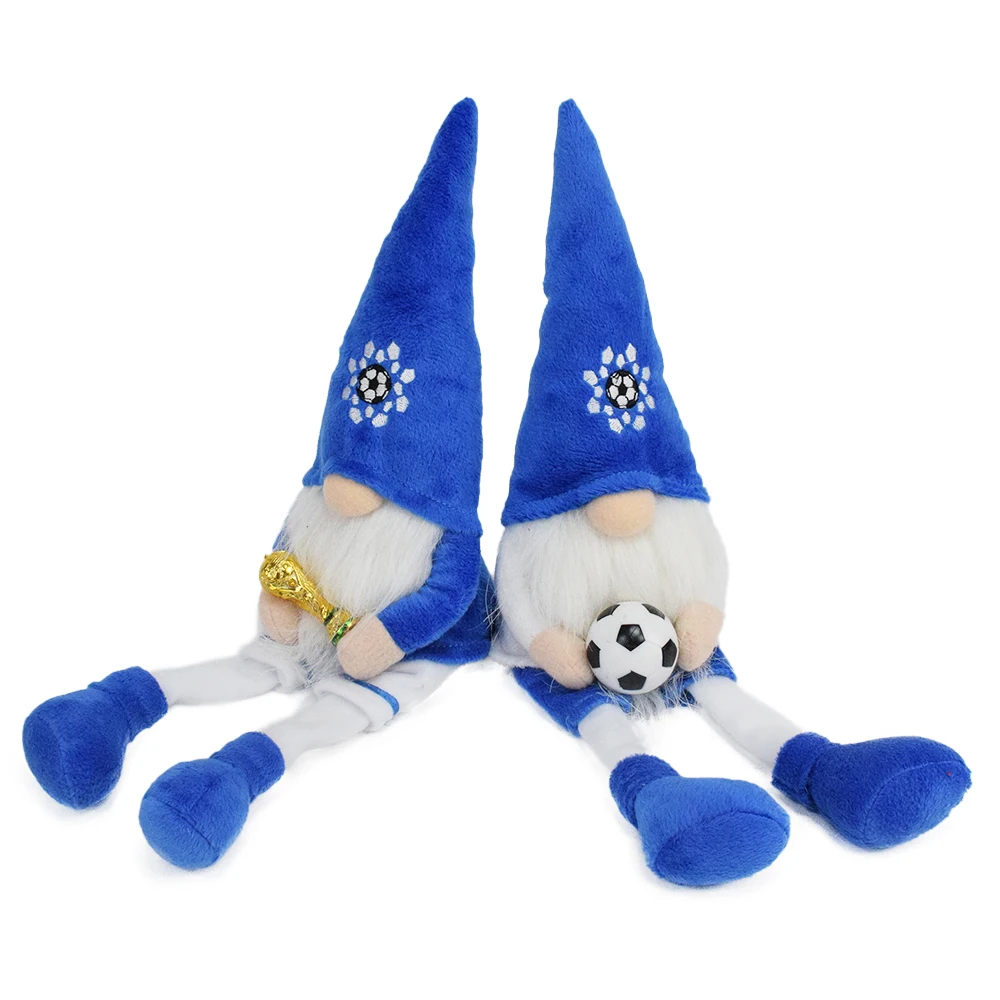 New Blue Gnomes Plush Swedish Tomte Soccer Gnomes Football Sport Gnome Gonk With Champion Trophy