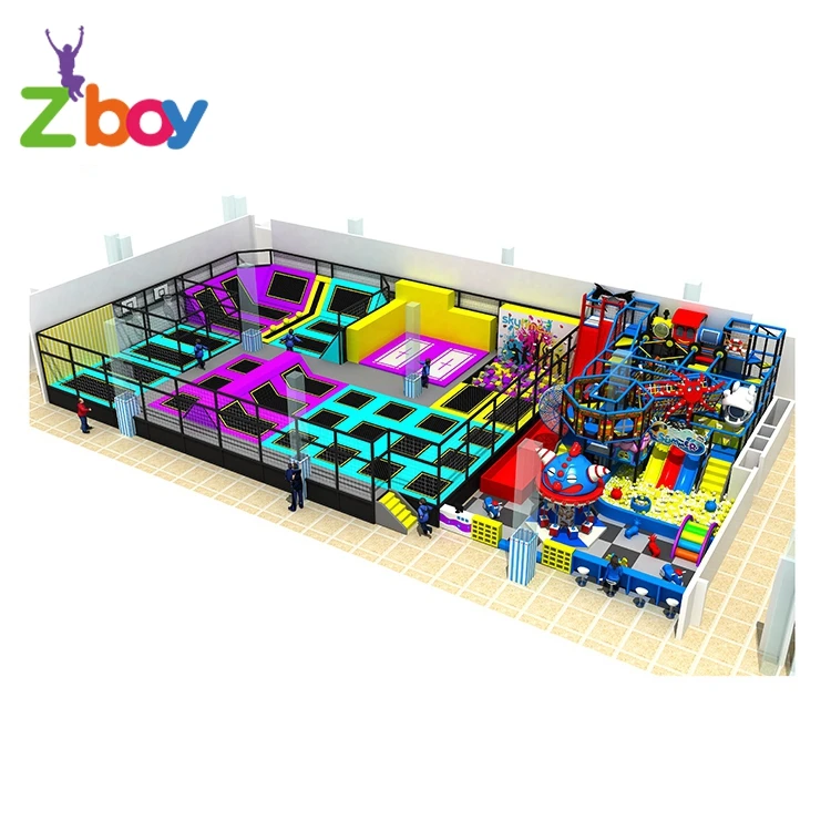 Customized China Factory Kids Multi-function Indoor Amusement Large Trampoline Park Games Jumping