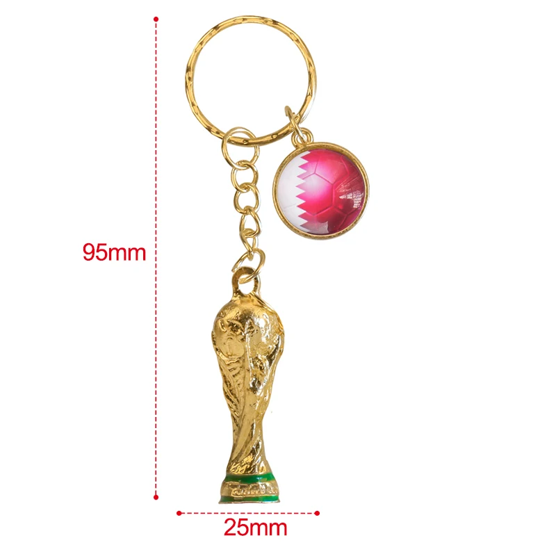 2022 world cup football ball keychain world football cup charms metal with ball keyrings Titan for fans Custom Logo key chain