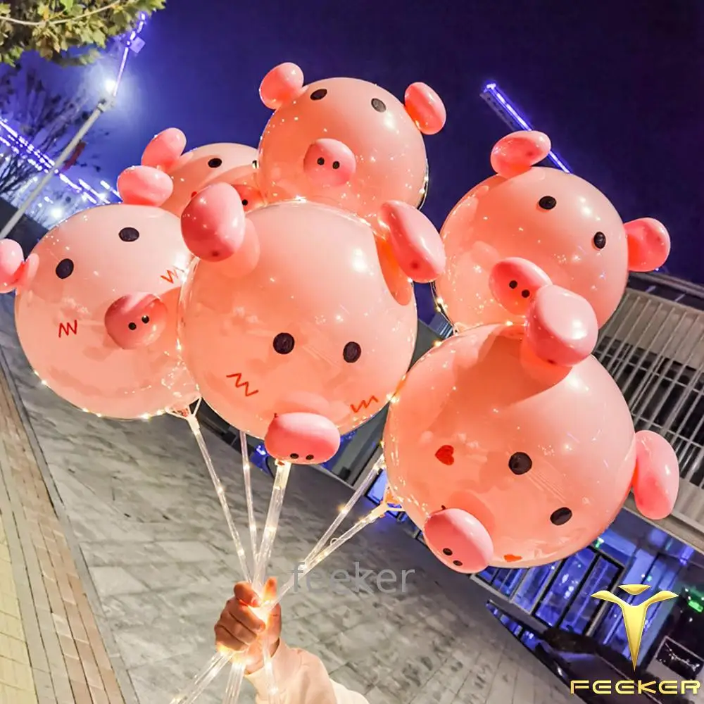 Luminous Air - 18 Inch Bobo Ball With LED Light And Stick Balloon Toy