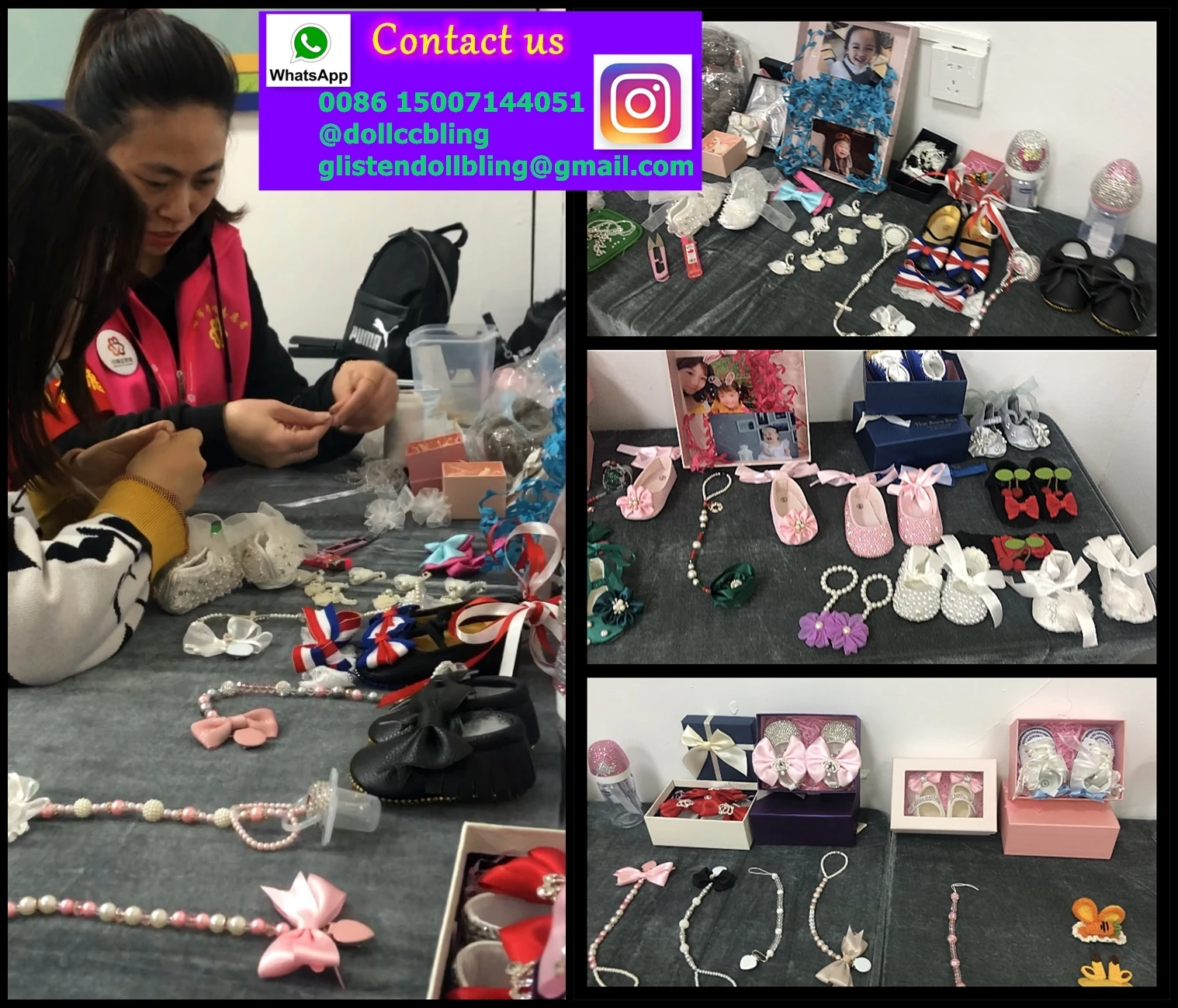 Dollbling Design Crystal Pacifier Bottle Rhinestone Cute Bling Baby Headband Shoes for Luxury Dubai Baby Shower Gift Set