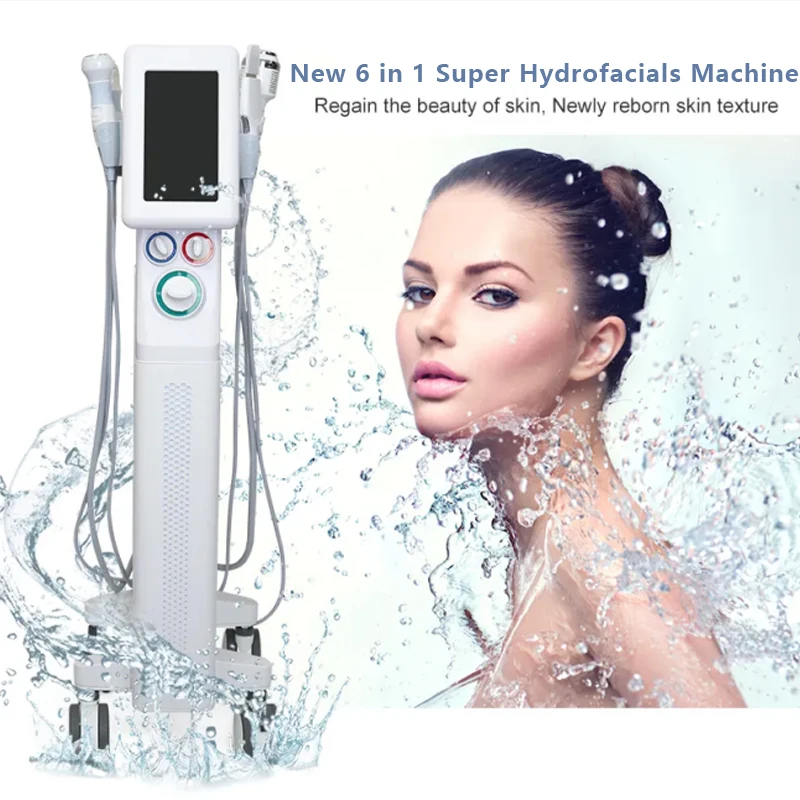 2023 Facial Microdermabrasion 6 in 1 Hydra Oxygen Water Dermabrasion Skin Spa Machine