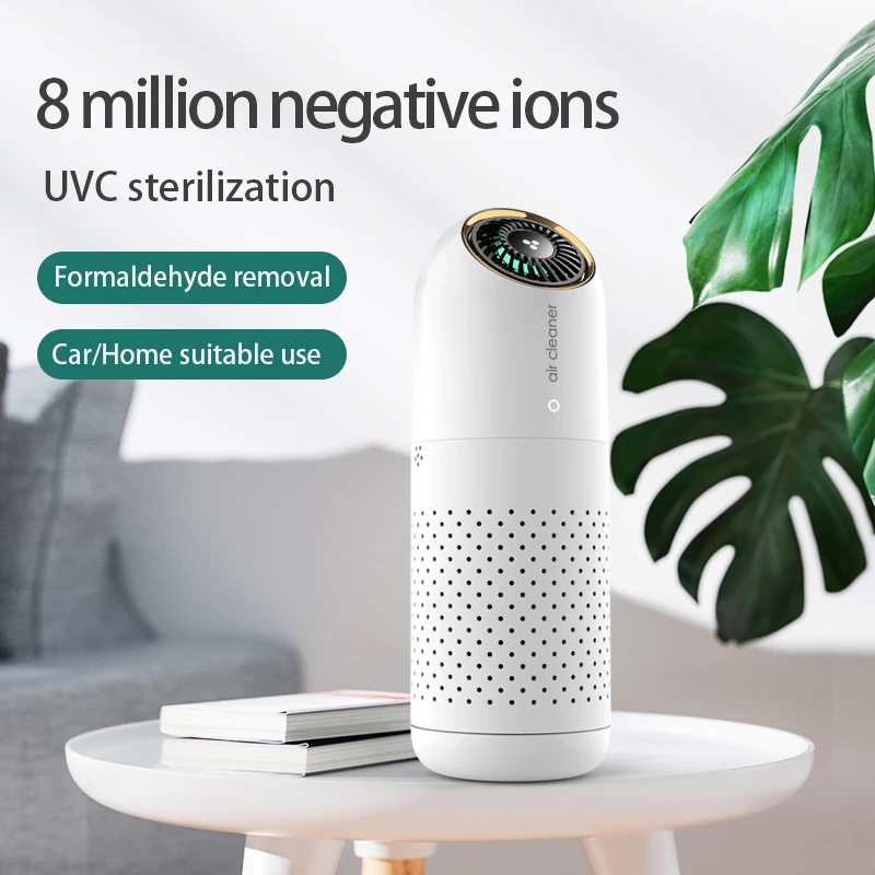 Portable car air purifier USB Mini Home car Air Ioniser Remove Formaldehyde Air Purifier Car Accessories