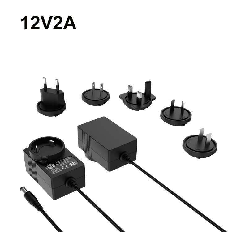 12v 2a dc power supply 24v 1a power adapter safety mark 24w interchangeable plug power adaptor