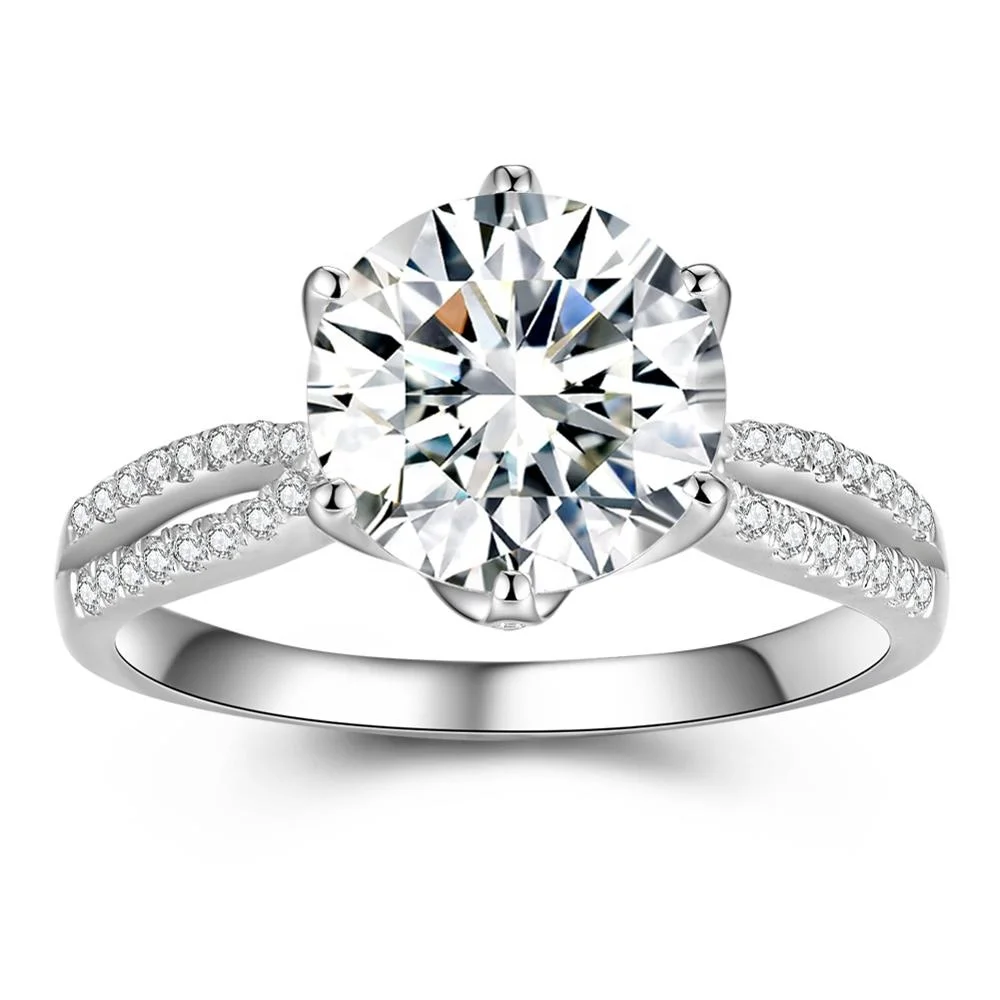 
Fashion hot sale women jewelry 925 sterling silver rings white big nice zircon rings for wedding jewelry 