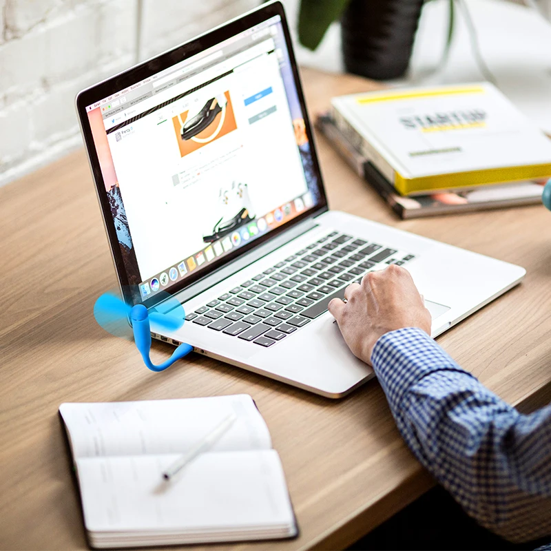 Mini Portable Power bank Powered USB Fan Support Logo Print