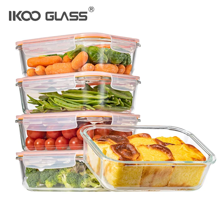 IKOO ODM/OEM Perfect for Storing Food and Packing Lunch Lock Lid Glass Food Storage Containers Supplier