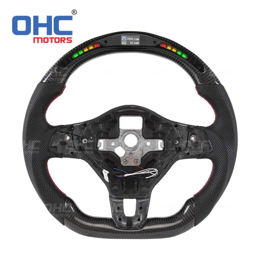 Умное светодиодное рулевое колесо из углеродного волокна, совместимое с Golf 6 MK6 Golf R Gti OHC Motors