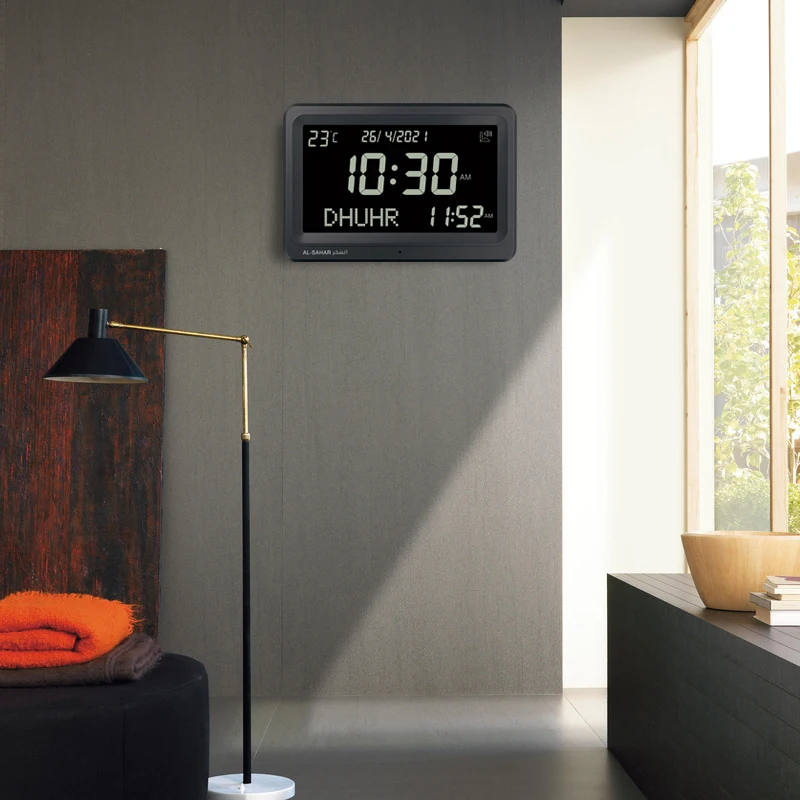 Digital Azan Clock l Timepiecewith Multi Athan Sound Date Week Temperature Prayer Times