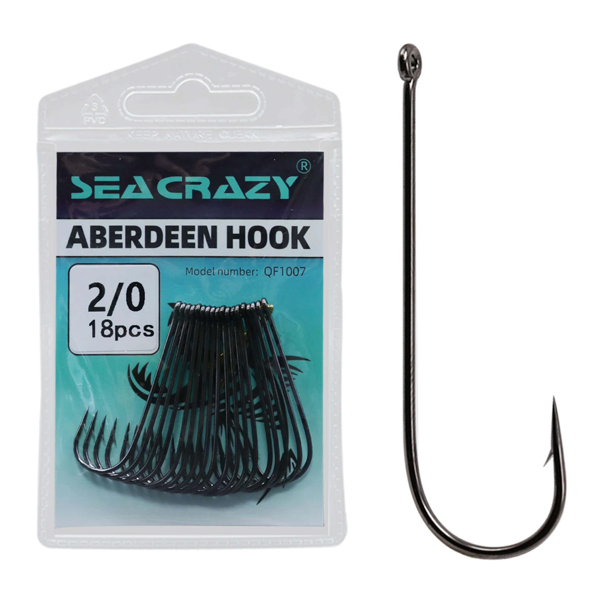 Back spine long handle hook with loop tube, straight handle hook with backstab, soft bait fish hook