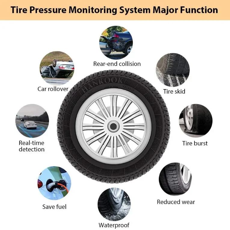 Solar LCD Display Tire Pressure Monitoring System TPMS M12-3+SO with External Sensor