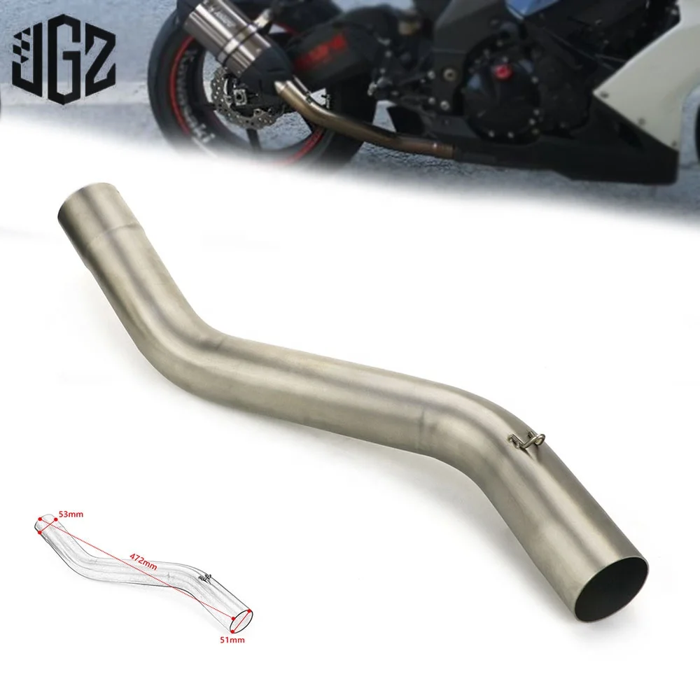 Motorcycle Exhaust Pipe Stainless Steel Middle Link Pipe Connector Escape Muffler For KAWASAKI ZX-10 2008 2009 2010 Accessories