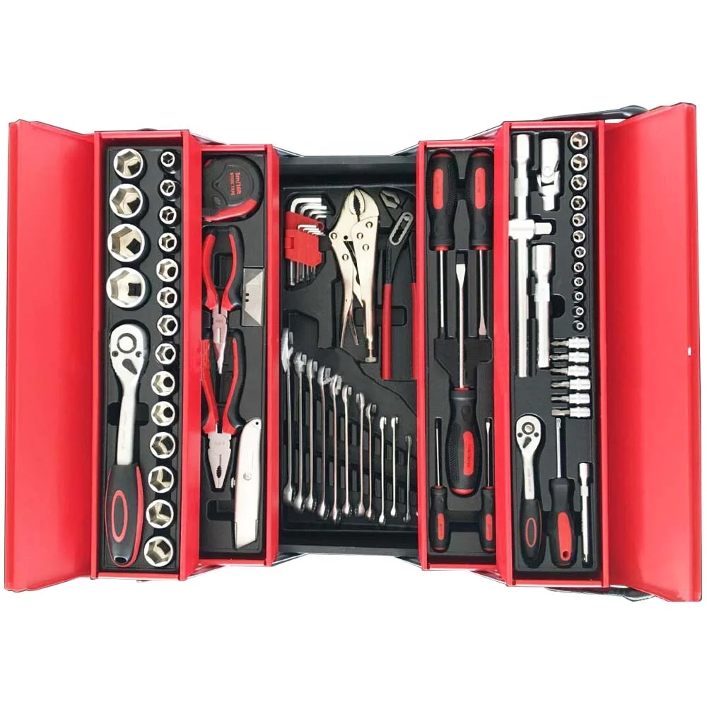 85PC Hand Tool Sets Car Repair Tool Kit Set Mechanical Tools Box for Home Socket Wrench Set Ratchet Screwdriver Kit