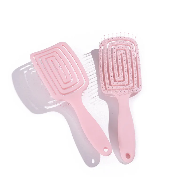 ZONZHU Girls And Women With Wavy Curly Hair Thick Long Wet or Dry Hair Scalp Massage Combing Plush Nylon Hair Brush