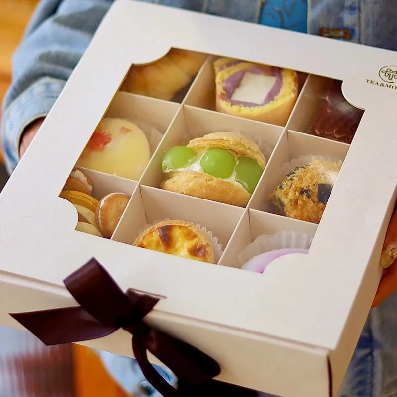 Eco Friendly Party Sushi Fruits Chocolate Cookie Paper Boxes Dessert Box Catering Packaging Platter Box With Dividers And Sauce