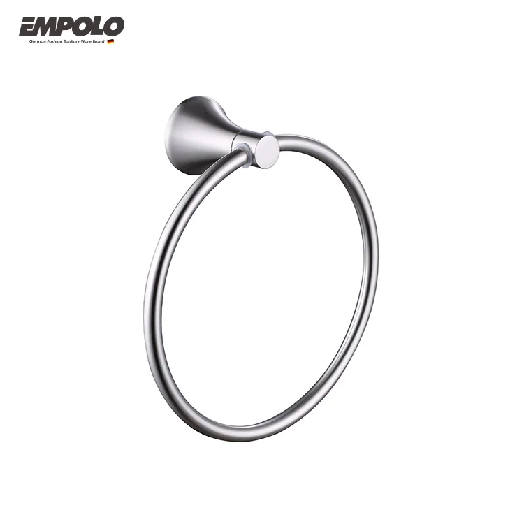 Brushed nickel brass hotel home round design washroom accessories bathroom accessories set 6 piece