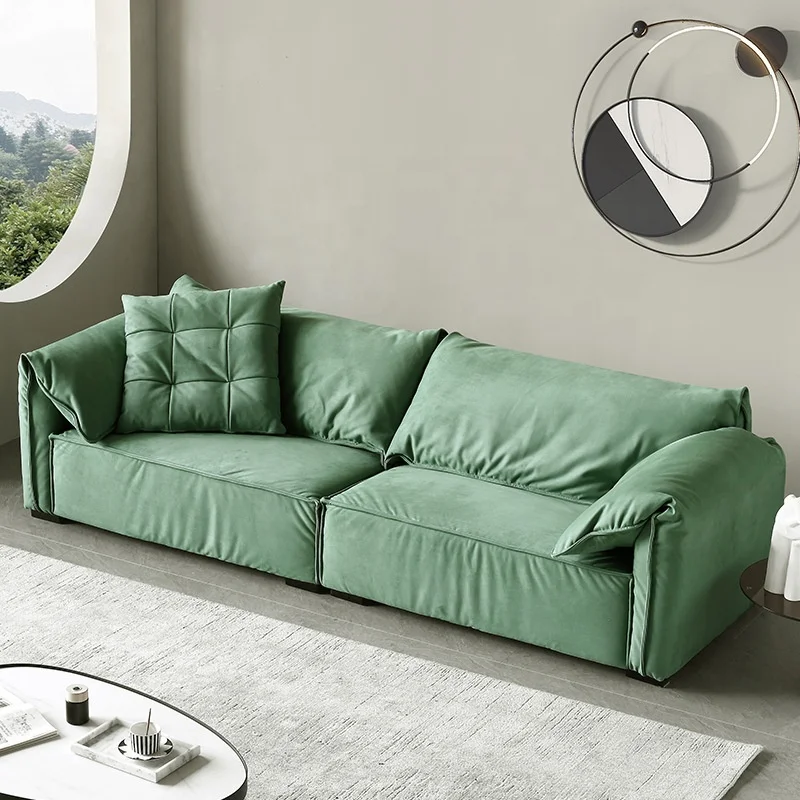 Nordic simple living room flannelette sofa home living room furniture sofa set Italian sofa combination