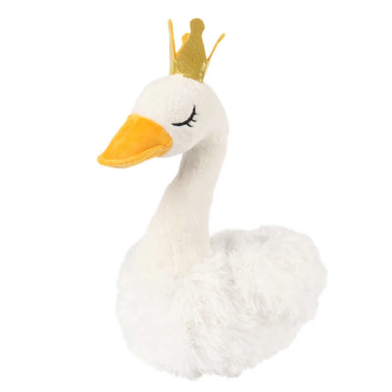 New Wholesale Plush Swan Wearing Crown Custom Soft Plush Toy Swan