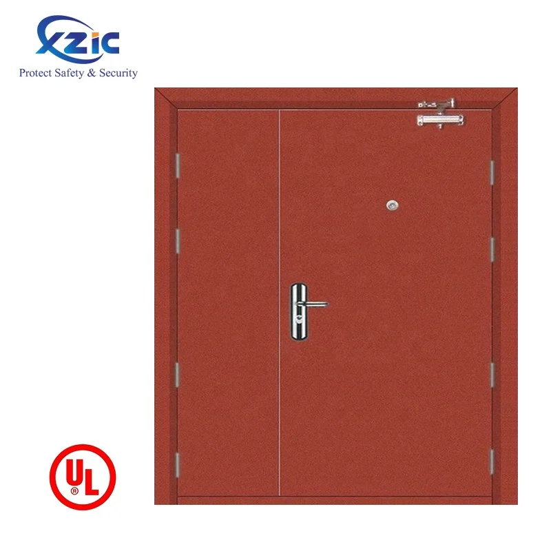 Galvanized steel safety door commercial fire rated door steel fire proof exit door