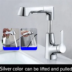 Basin Faucet Modern Bathroom Mixer Tap Grey Wash basin Faucet Single Handle Pull Out Hot Cold Waterfall Faucet Tapware Sink