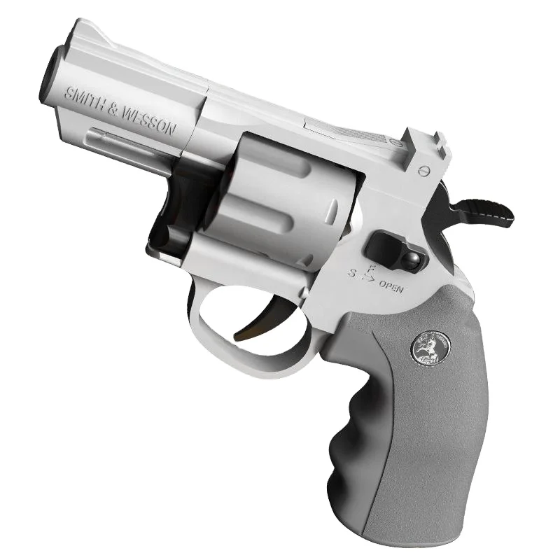Stock revolver slamming and firing pistol simulated by a boy trained to eat a chicken shell throwing zp5 toy gun model
