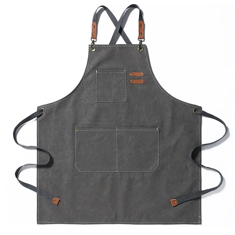 OEM ODM Canvas Chef Apron Carpenter Work Apron Coffee Shop Canvas Custom Apron
