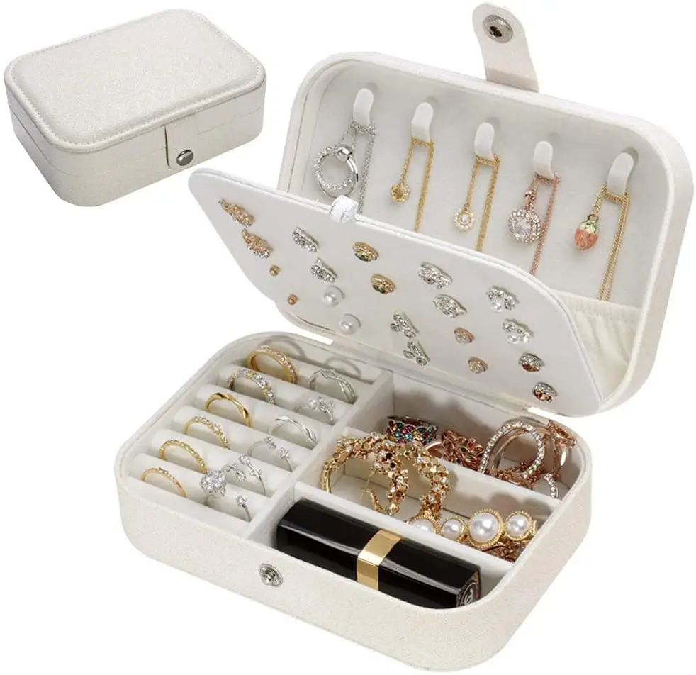 Custom logo pu leather jewelry box small and convenient jewelry case