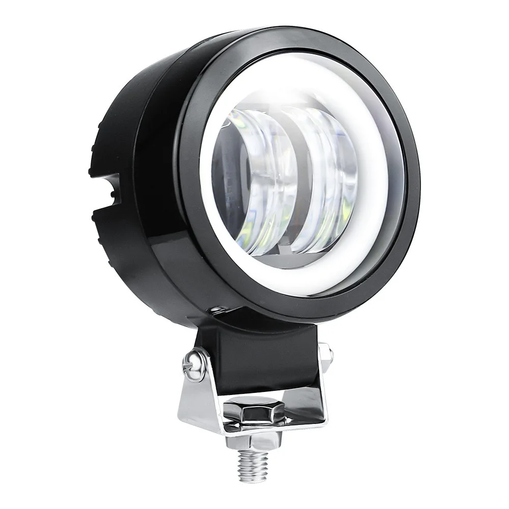 LLED Angel Eye Spotlight High Bright Motorcycle Auxiliary Street Light Waterproof Lens Motorcycle External Light