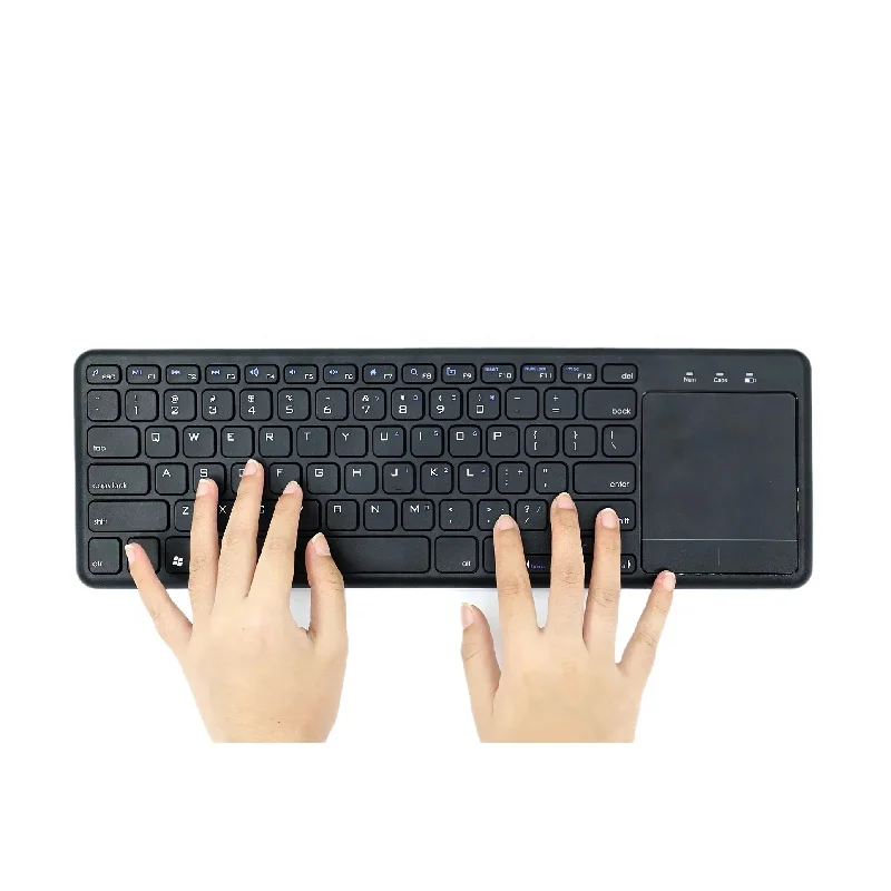  Factory price abs black wireless bt remote media touch keyboard for