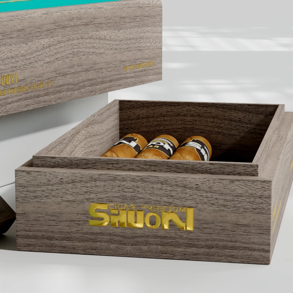 PVC Wooden custom cigar boxes cigar holder Storage Colorful custom cigar bands Box