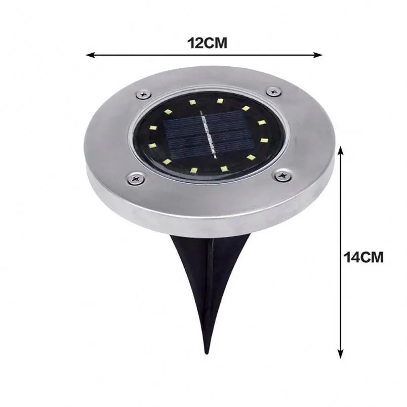 
Outdoor Waterproof Solar Powered Ground 12 LED Ground Underground Buried Light for Garden Landscape 