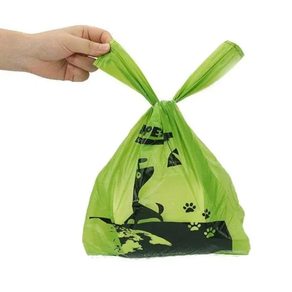 Pet poop waste disposal bag biodegradable bio degradable folding portable carry dog poo bag for pet with handles