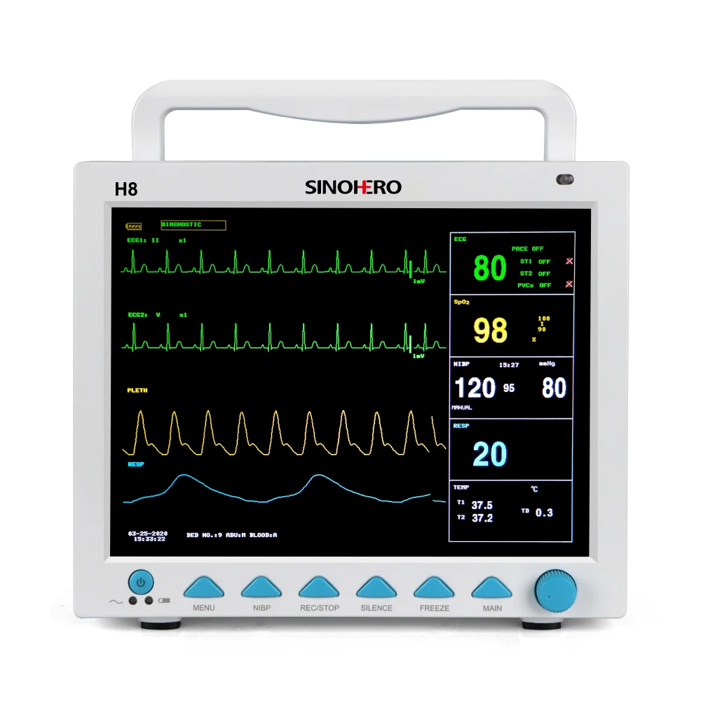 SINOHERO H8 Manufacture Hospital ICU Portable Touch Screen Multiparameter Patient Monitor