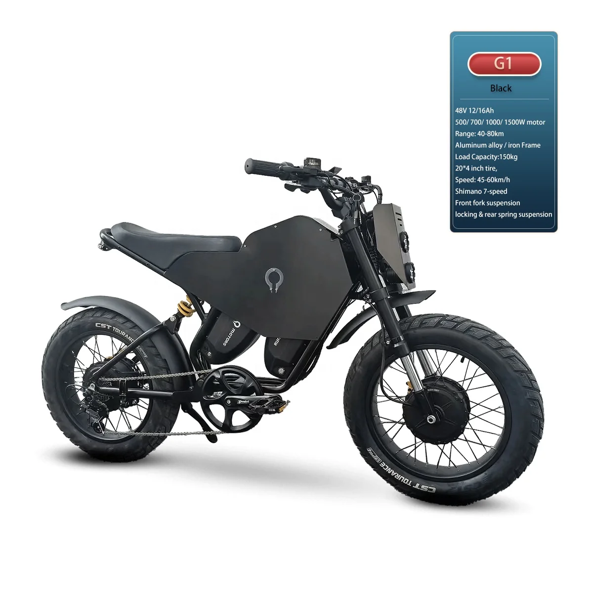 Adult 48V 500W Hub Motor Shimano 7-speed Full Suspension Electric Bicycle With 14Ah/16Ah Lithium Battery
