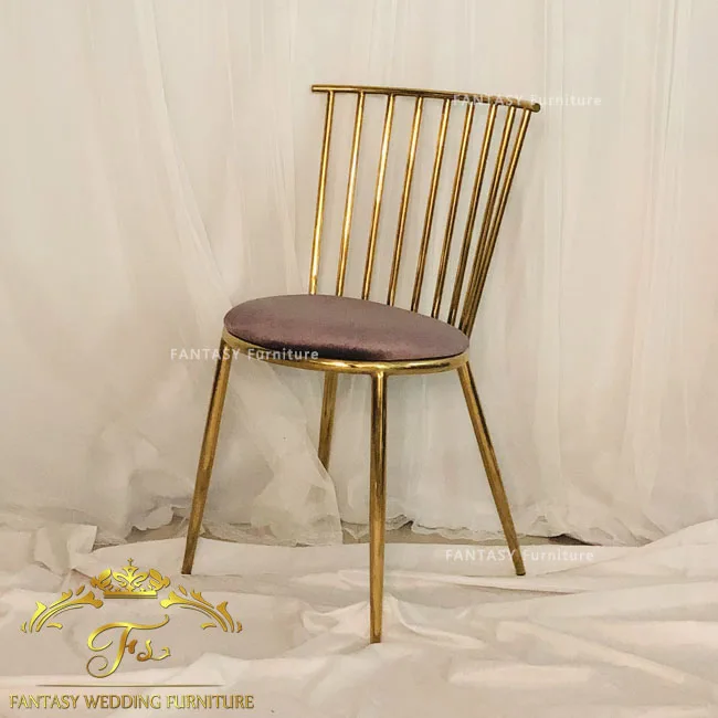 Luxury pink velvet stainless steel event chairs