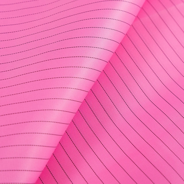 Antistatic esd safe conductive cleanroom polyester clothing fabric