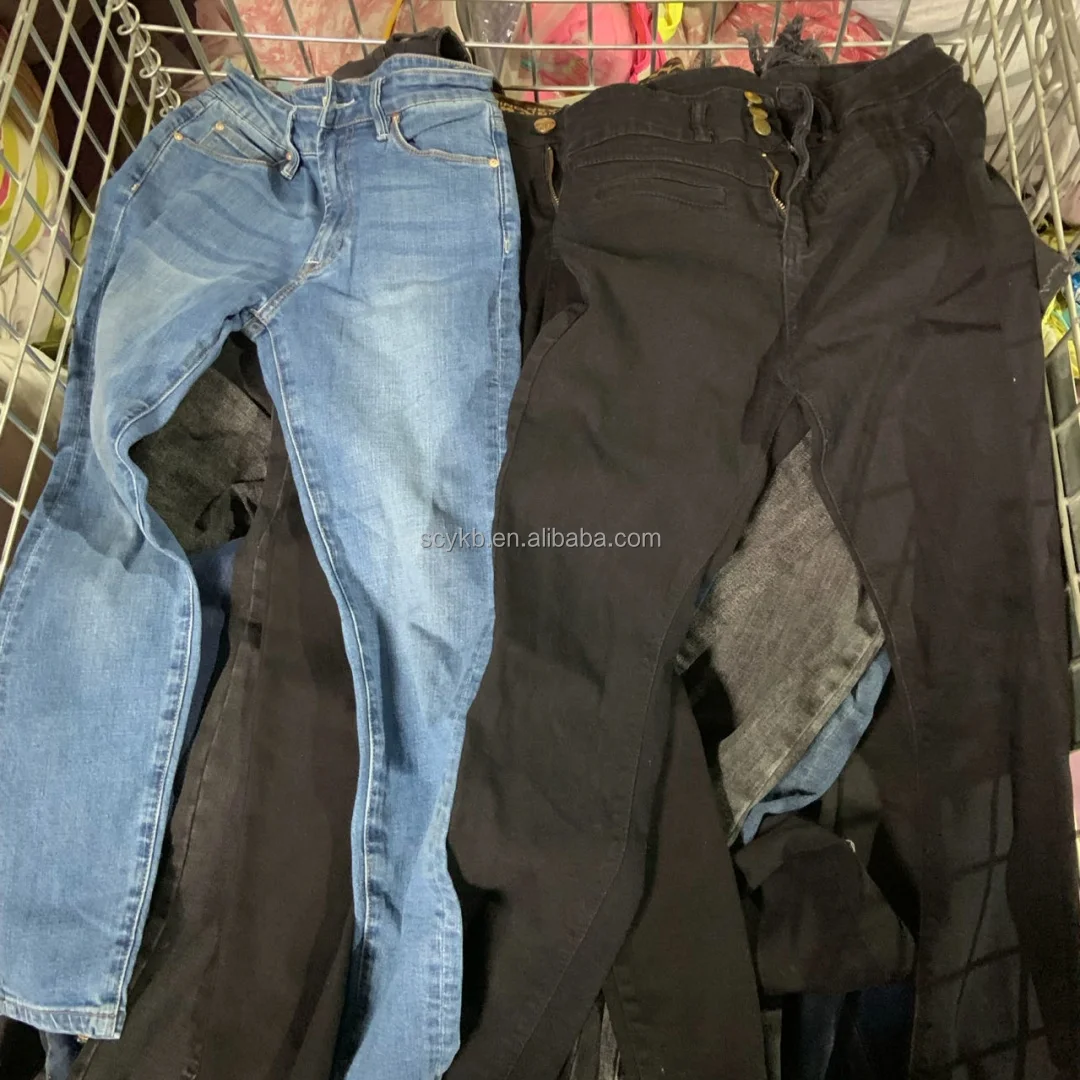 C14 Used clothes jeans in bales pretty color wholesale mixed color in bale second hand assorted bulk for men pants