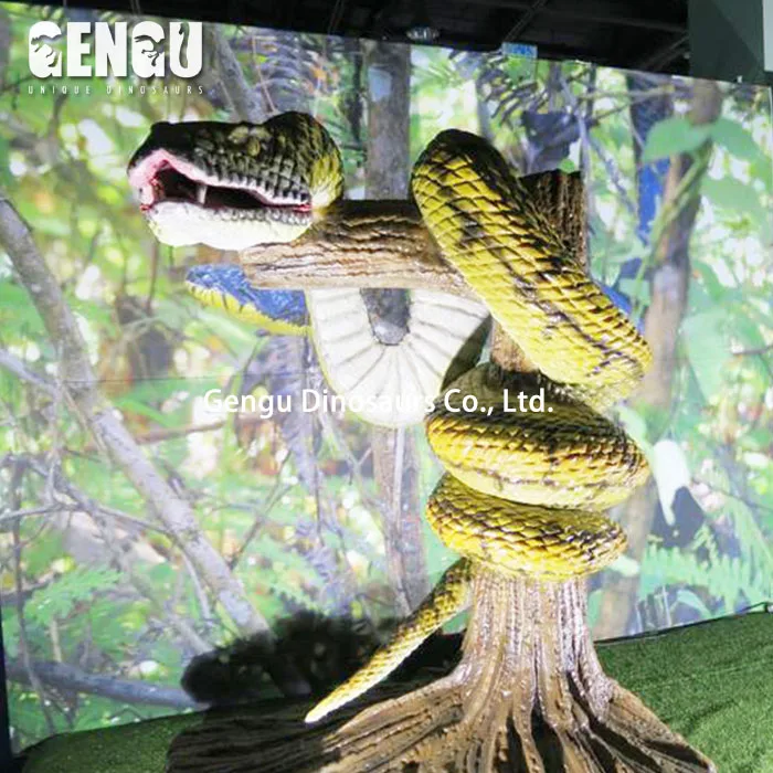 Handmade Life-Size Realistic Animatronic Snake Statue Realistic Animatronic Model