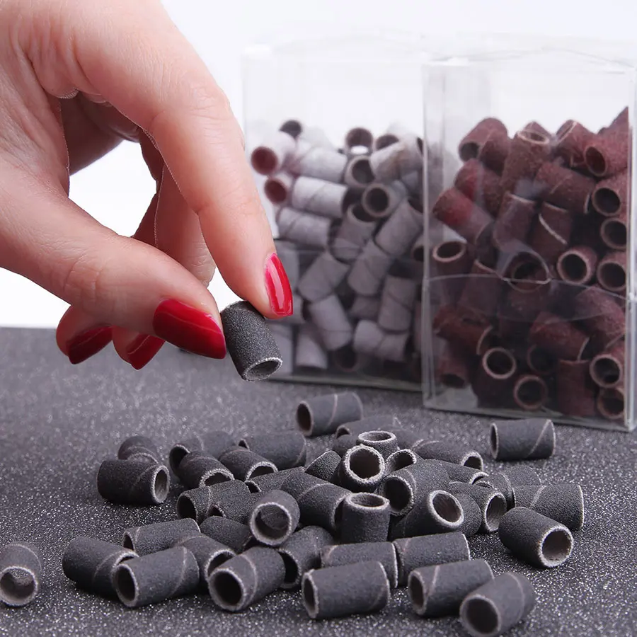 Wholesale White Zebra Sanding Bands Manicure Pedicure Tools Care Polishing Nails Drill Without Mandrel #80 #120 #180 #240